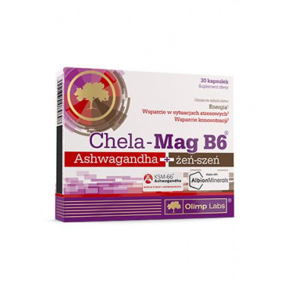 Olimp Chela-Mag B6 Ashwagandha+żeń-szeń 30 kaps.