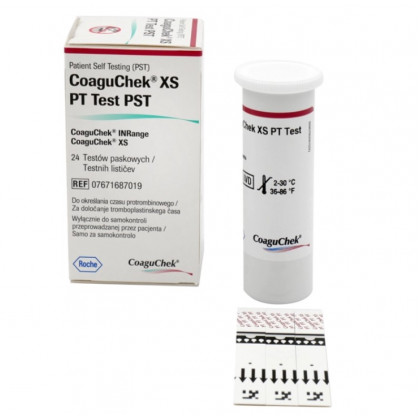 Paski testowe CoaguChek XS do oznaczeń poziomu INR - 24 sztuki