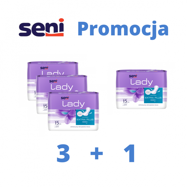 PROMOCJA 3+1 Wkładki urologiczne dla kobiet Seni Lady Extra Plus 15 sztuk