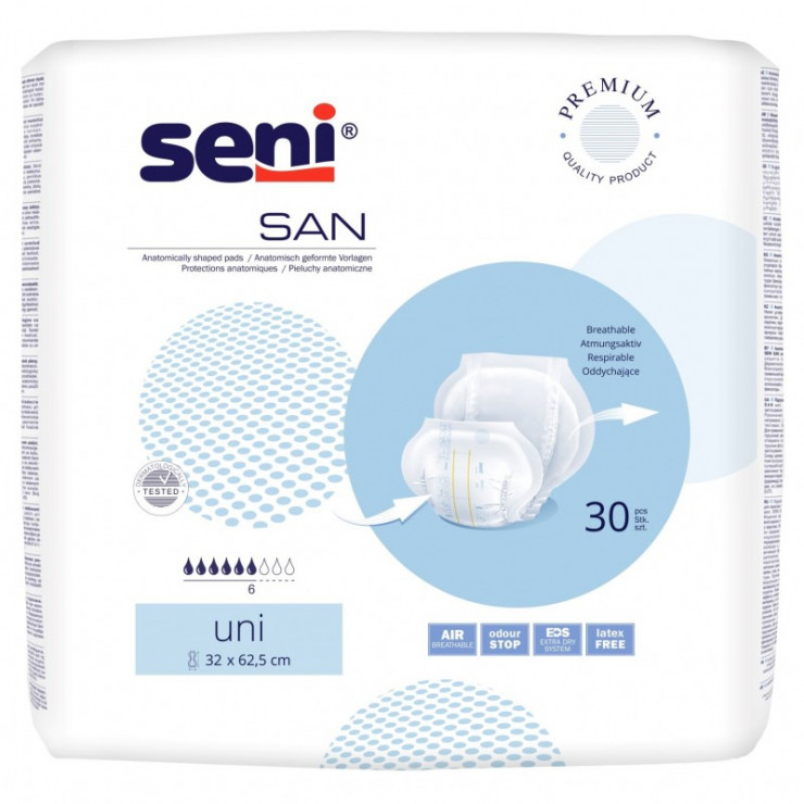Pieluchy anatomiczne San Seni Uni 30 sztuk