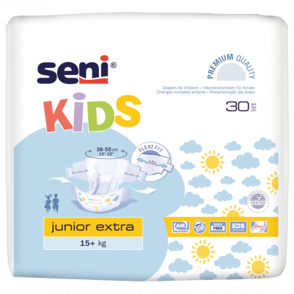 PROMOCJA. Pieluchomajtki na rzepy dla dzieci Seni Kids Junior Extra 30 sztuk