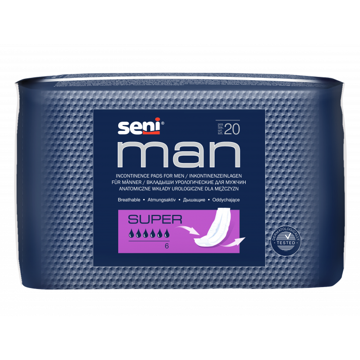 Wkładki urologiczne dla mężczyzn Seni Man Super 20 sztuk
