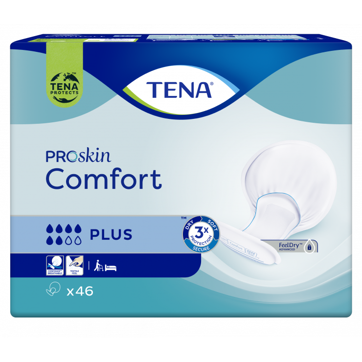 Pieluchy anatomiczne TENA Comfort Proskin Plus 46 sztuk