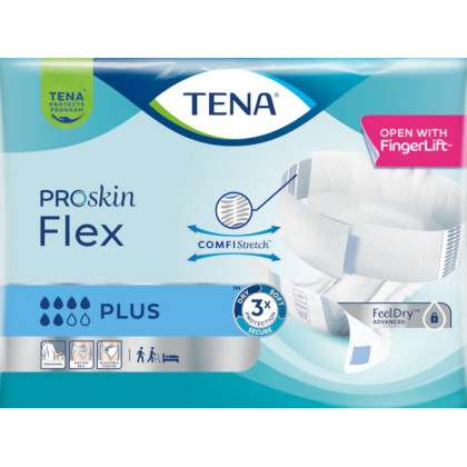 Pieluchomajtki z regulowanym pasem biodrowym TENA FLEX ProSkin Plus 30 sztuki